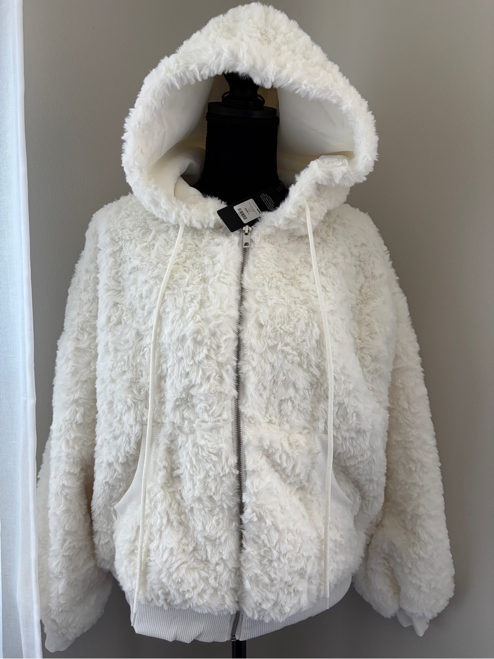 NWT Sherpa Hoodie Faux Lamb Look size L